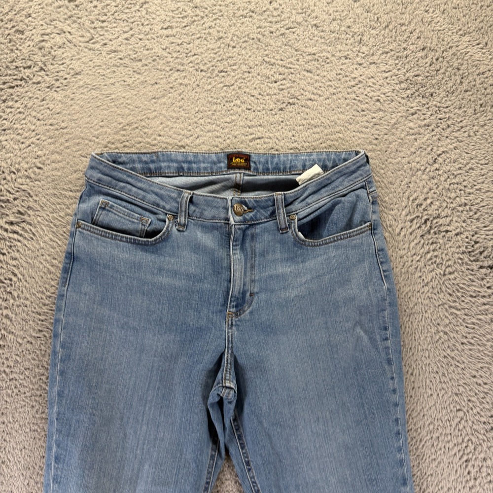 Lee Legendary Jeans Womens 12 Blue Cotton Denim Straight Workwear Faded Stretch - Picture 2 of 11
